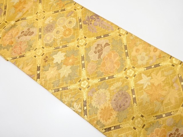 JAPANESE FUKURO OBI / WOVEN FLORAL PLANTS